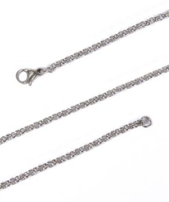 Alternative view of BRCbeads Gemstone Necklace, Pendant Crystal Wire Wrap Healing Point Reki Chakra Unisex Stainless Steel Chain 20'' 10pcs 2.5mm 20Inch Stainless Steel Chain