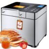 KBS Pro Stainless Steel Bread Machine, 2LB 17-in-1 Programmable XL Bread Maker with Fruit Nut Dispenser, Nonstick Ceramic Pan& Digital Touch Panel, 3 Loaf Sizes 3 Crust Colors, Reserve& Keep Warm Set 9 81Zaa5HtQxL