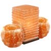Crystal Allies Gallery: CA SLS-PILLAR-14cm-2pc Natural Himalayan Salt Pillar Lamp and 2 Piece Natural Candle Holder Combo 41 81ZcO1iLHaL