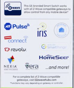 GE Z-Wave Wireless Smart Lighting Control Light Switch, On/Off Paddle, In-Wall, White & Lt. Almond Paddles, Repeater & Range Extender, Zwave Hub Required- Works with SmartThings Wink and Alexa, 12722 Previous Gen. Switch 20 81ZcUHY xLL