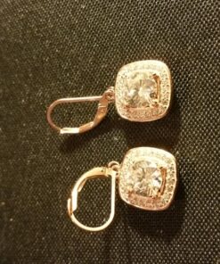 Amazon Collection Sterling Silver or Gold Plated Cubic Zirconia Halo Set Lever-Back Drop Earrings Rose Gold 9 81ZeWRfrARL