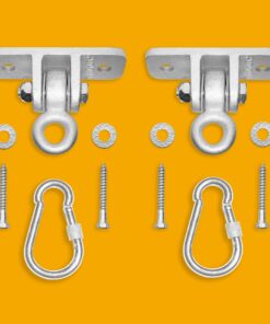 Jungle Gym Kingdom Swing Set Hangers - 2 Heavy Duty Brackets with Locking Snap Hooks for Porch, Patio, Playground - Indoor/Outdoor Hardware & Accessories 2 pack hangers 34 81ZeWtL6ZKL