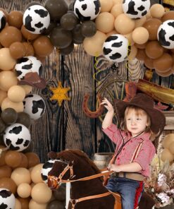 Cowboy Balloons 12 Inch Brown Blush Cow Print Balloon for Western Baby Shower Cowboy Highland Theme Birthday Party Decorations 55 Pack 12 81ZeweiMGmL