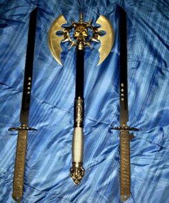 Ace Martial Arts Supply Death's Head Skull Fantasy Battle Axe with Plaque 21 81ZexwrlTBL