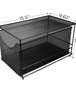 Sorbus® Cabinet Organizer Drawers— Mesh Storage Organizer with Pull Out Drawers—Ideal for Countertop, Cabinet, Pantry, Under the Sink, Desktop and More (Black 1 Drawer) Black 12 81ZfFvCmQXL