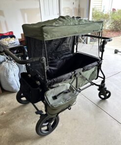 Jeep Deluxe Wrangler Stroller Wagon with Cooler Bag and Parent Organizer by Delta Children, Black/Green 55 81Zfrq1oVGL