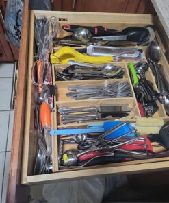 Totally Bamboo Kitchen Drawer Organizer, Expandable Silverware Organizer and Utensil Holder, 8 Compartments with Dividers 32 81ZfzuoIhPL