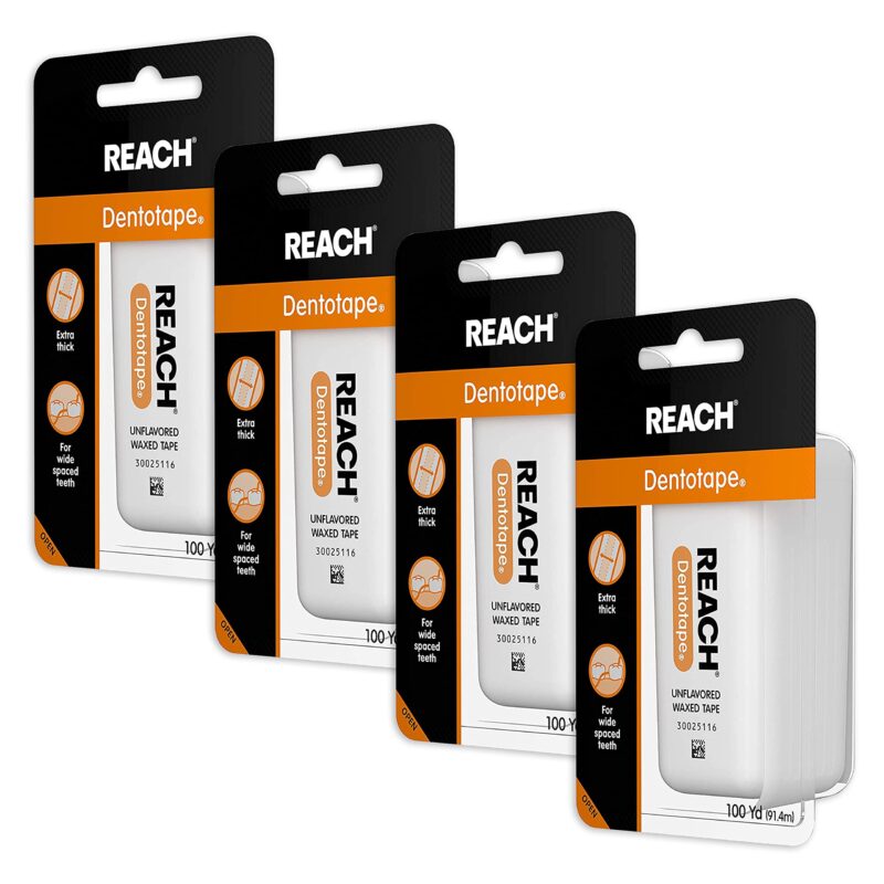 Reach Dentotape Waxed Dental Floss With Extra Wide Cleaning Surface For
