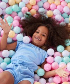 Amazon Basics BPA Free Crush Proof Plastic Pit Balls with Storage Bag, Toddlers Kids 12+ Months, 1000 Count, 1000 Balls, 6 Pastel Colors 30 81Zgq3mbdhL 1