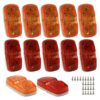 Wellmax LED Trailer Marker Lights, 6 Red and 6 Amber Combination Bullseye Lights, Rear and Side Exterior Clearance Surface and Sleeper Panel Mount, 12V Universal Fit 20 81Zh6JREdiL