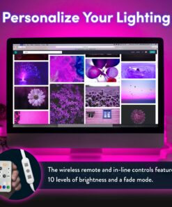 Luminoodle Color Bias Lighting, USB TV and Monitor Backlight LED Strip Lights Kit with Dimmer, Remote - 6.6 ft for 24" to 60" TV - Medium Pro:Medium(24 - 29 in TV) 33 81ZhJH B9sS