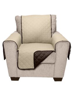 Furhaven Water-Resistant & Reversible Chair Cover Protector for Dogs, Cats, & Children - Two-Tone Pinsonic Quilted Living Room Furniture Cover - Espresso/Clay, Chair Reversible Two Tone Espresso & Clay 16 81ZhZEjGWmS 1
