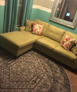 SAFAVIEH Adirondack Collection Area Rug - 8' Round, Silver & Black, Oriental Medallion Design, Non-Shedding & Easy Care, Ideal for High Traffic Areas in Living Room, Bedroom (ADR108A) Silver/Black 16 81ZibVTAjZL