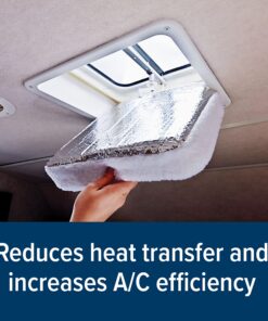 Camco Camper/RV Vent Insulator and Skylight Cover | Features 3 Layers to Reduce Heat Transfer & Increase A/C Efficiency | Fits Standard 14” Travel Trailer/RV Roof Vents (45192), Multicolor, 14" x 14" 27 81ZjuBT1YyL