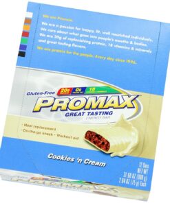 Promax Protein Bar, Cookies 'n Cream, 20g High Protein, Gluten Free, 12 Count Cookies 'n Cream 12ct 12 Count (Pack of 1) 8 81ZkJu6Od2L