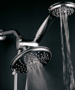 HotelSpa 30 Setting 6" Rainfall Shower Head and Handheld Shower Dual 3-Way Shower Combo with Extra Long Premium 6 ft Stainless Steel Shower-Hose Chrome with 6 ft Hose 22 81ZlSu56KyL