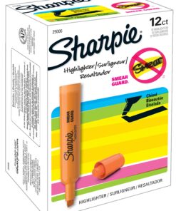 SHARPIE Tank Style Highlighters, Chisel Tip, Fluorescent Orange, Box of 12 13 81ZlyWDTGOL