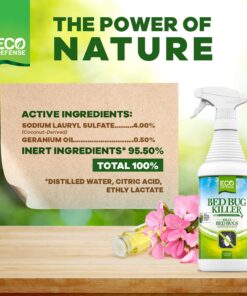 Eco Defense Bed Bug Killer - USDA Biobased Dust Mite Spray Natural Repellent Treatment - Child & Pet Friendly - 16 oz 24 81Zm0dBJOL