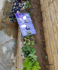 Garden Tools Set, JUMPHIGH 10 Pieces Gardening Tools with Purple Floral Print, Ergonomic Handle Trowel Rake Weeder Pruner Shears Sprayer, Garden Hand Tools with Carrying Case Gardening Gifts for Women 39 81ZmbDgRVbL