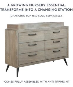 Evolur Stilnovo Mid Century Double Dresser, Windsor Oak Grey, 52x18x35 Inch (Pack of 1) 19 81ZmgBna4oL