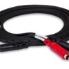 Hosa CMR-206 3.5 mm TRS to Dual RCA Stereo Breakout Cable, 6 Feet,Black 1 Count (Pack of 1)