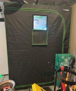 VIVOSUN S558 5x5 Grow Tent, 60"x60"x80" High Reflective Mylar with Observation Window and Floor Tray for Hydroponics Indoor Plant for VSF6450 60"x60"x80" Black 48 81ZpLKcgYL