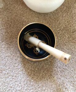 4" Exquisite Tibetan Singing Bowl Set for Meditation ~ Auspicious Eight Lucky Symbols, Buddha Eye & Dorje Painted ~ Silk Cushion & Wooden Mallet Included ~Handmade in Nepal by Thamelmart 46 81ZqC90ga0L