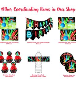 POP parties Bowling Party Large Invitations Pink - 20 Invitations + 20 Envelopes 11 81Zqj3QaaJL