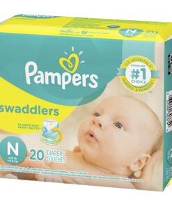 Pampers Swaddlers Diapers Size N 20 Count Pack of 2 (Total of 40 Pampers) Newborn 40.0 8 81ZqvmTCIsL