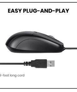 Perixx PERIMICE-209 3 Button USB Wired Mouse - Optical - 1000 DPI - 5.9 Ft Cable - Black 10 81ZrW9hD xL