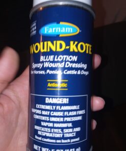Farnam Wound-Kote Blue Lotion Spray Horse Wound Care for use on Horses and Dogs, Antiseptic Properties, for Minor Wounds, Cuts and Sores, 5 Oz 15 81ZrWRIkdkL