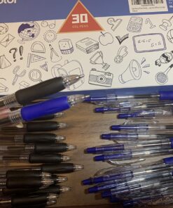 Gel Pens Fine Point, Set of 30 Retractable Gel Ink Roller ball Journal Pens 0.7 Medium Point Smooth Writing with Comfortable Grip for Office School (15 Black & 15 Blue) 15 Black & 15 Blue 32 81ZtIQaAML