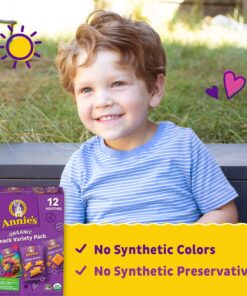 Annie's Homegrown Variety Organic Variety Pack, Cheddar Bunnies, Bunny Grahams & Cheddar Squares, 12 Pouches Crackers & Graham snacks 12 Piece Assortment 29 81Zuf VZ4AL