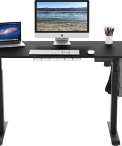 SHW Memory Preset Electric Height Adjustable Standing Desk, 48 x 24 Inches, Black 48-Inch 34 81ZutBUZp L