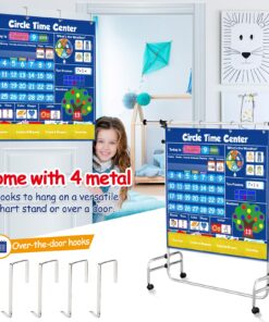 Circle Learning Time Center Pocket Chart Calendar Set, Educational Pocket Chart Learning Shape, Color Classroom Pocket Chart-Number Pocket Chart Wording Rhyme Pictures Pocket Chart 329 Cards 16 81ZutbCAepL