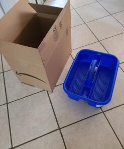 Akro-Mils 09185 Plastic Tote Tool & Supply Cleaning Caddy with Handle, (18-3/8-Inch x 13-7/8-Inch x 9-Inch), Blue (09185BLUE) Tote Caddy 24 81Zw1BB0KzL