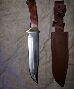 Mossy Oak 14-inch Bowie Knife, Full-tang Fixed Blade, Wood Handle Hunting Knife with Leather Sheath for Camping, Hiking, Survival 54 81ZySLMco0L