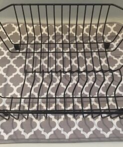 S&T INC. Dish Drying Mat for Kitchen, Absorbent, Reversible Microfiber Dish Mat, 16 Inch x 18 Inch, White Trellis 39 81ZzcY2c6RL