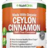 NutriONN Organic Ceylon Cinnamon - 1200mg - 120 Capsules - True Cinnamon - Powerful Antioxidant - Supports Immune Health & Heart Health - Joint & Bone Health Support