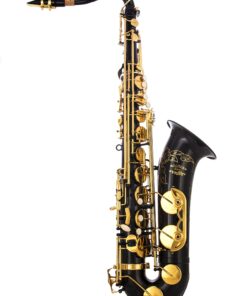 Alternative view of Glory Black/Gold B Flat Tenor Saxophone with Case,10pc Reeds,Mouth Piece,Screw Driver,Nipper. A pair of gloves, Soft Cleaning Cloth