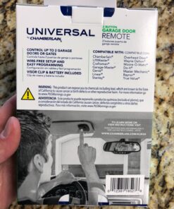 Chamberlain KLIK5U-BK2 Clicker 2-Button Garage Door Opener Remote with Visor Clip, Black Pack of 1 48 81a obN77 L