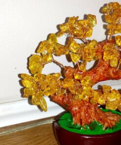 Parma77 Citrine Crystal Tree, Yellow Healing Crystals Gemstone Bonsai Tree Money Tree, Yellow Room Decor Cubicle Office Desk Decor for Women, Feng Shui Wealth and Luck Spiritual Gifts for Women Gold 39 81a0e6nyqtL