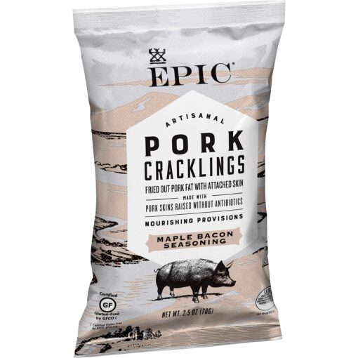 Epic Maple Bacon Pork Cracklings, Keto Friendly, Paleo Friendly, 2.5 oz 2.5 Ounce (Pack of 1)