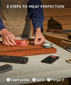 Chef iQ Smart Thermometer Add-on Probe No. 2, Bluetooth/WiFi Enabled, Allows Monitoring of Two Foods at Once, for Grill, Oven, Smoker, Air Fryer, Stove, Must Be Used with Smart Hub (Sold Separately) Add-on Probe # 2 13 81a2jCnj2GL