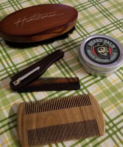 Myhsmooth GS-SM-NF Handmade Natural Green Sandalwood No Static Comb Pocket Comb Perfect Beard Comb with Aromatic Scent for Long and Short Beards Perfect Mustache Comb(4" Long Two Sides) 30 81a4xp7JgL