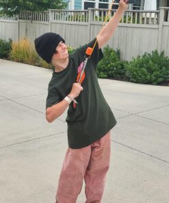 Toy Rocket Launcher for Kids: Outdoor Toys Slingshot Rockets Launchers - Best Gifts for Boys & Girls All Ages 8 & Up - Stocking Stuffers & Boy Gifts for 8 9 10 11 12 Year Old Boys Gift Ideas Orange 25 81a5b3uLJXL