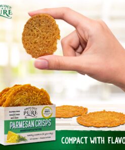 Proudly Pure Parmesan Cheese Crisps - Keto Snacks Zero Carb Crunchy Delicious Healthy 100% Natural Aged Cheesy Parm Crisps Wheat, Soy & Gluten Free Keto Crackers Low Carb Snacks (4 PACK Rosemary Thyme) 2.50 Ounce (Pack of 4) 16 81a66PthuhL