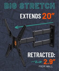 ECHOGEAR SleekStud Swivel Full Motion TV Wall Mount Bracket for 26-58 Inch TVs – Extend and Tilt Your TV - Easy Single Stud Install 32 81a69bpNywL