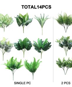 Alternative view of PARTY JOY 14 Bunches Fake Plants Outdoor, Fake Bushes UV Resistant Artificial Flowers Greenery Shrubs Faux Greenery for Outdoor Garden Patio Front Porch Yard Decor