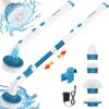 Electric Spin Scrubber, Voweek Cordless Power Scrubber with 4 Replaceable Brush Heads Adjustable Extension Handle, Electric Cleaning Brush for Bathroom, Tub, Tile, Floor, Kitchen - Blue 18 81a6WJN7ppL